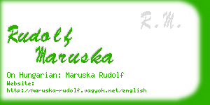 rudolf maruska business card